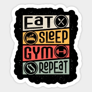 Eat Sleep Gym Repeat - Classic Fitness Quote Sticker